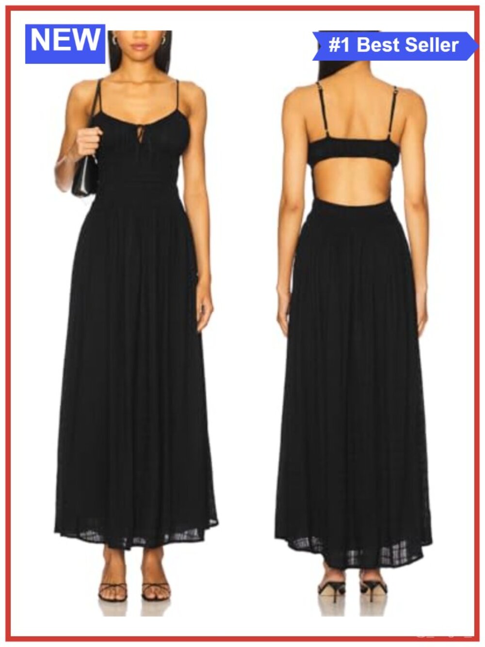 Smocked Open Back Spaghetti Strap Flowy Maxi Beach Dress with Pockets